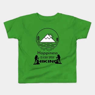 Happiness is a day spent hiking Kids T-Shirt